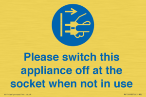 Please switch this appliance off at the socket when not in use